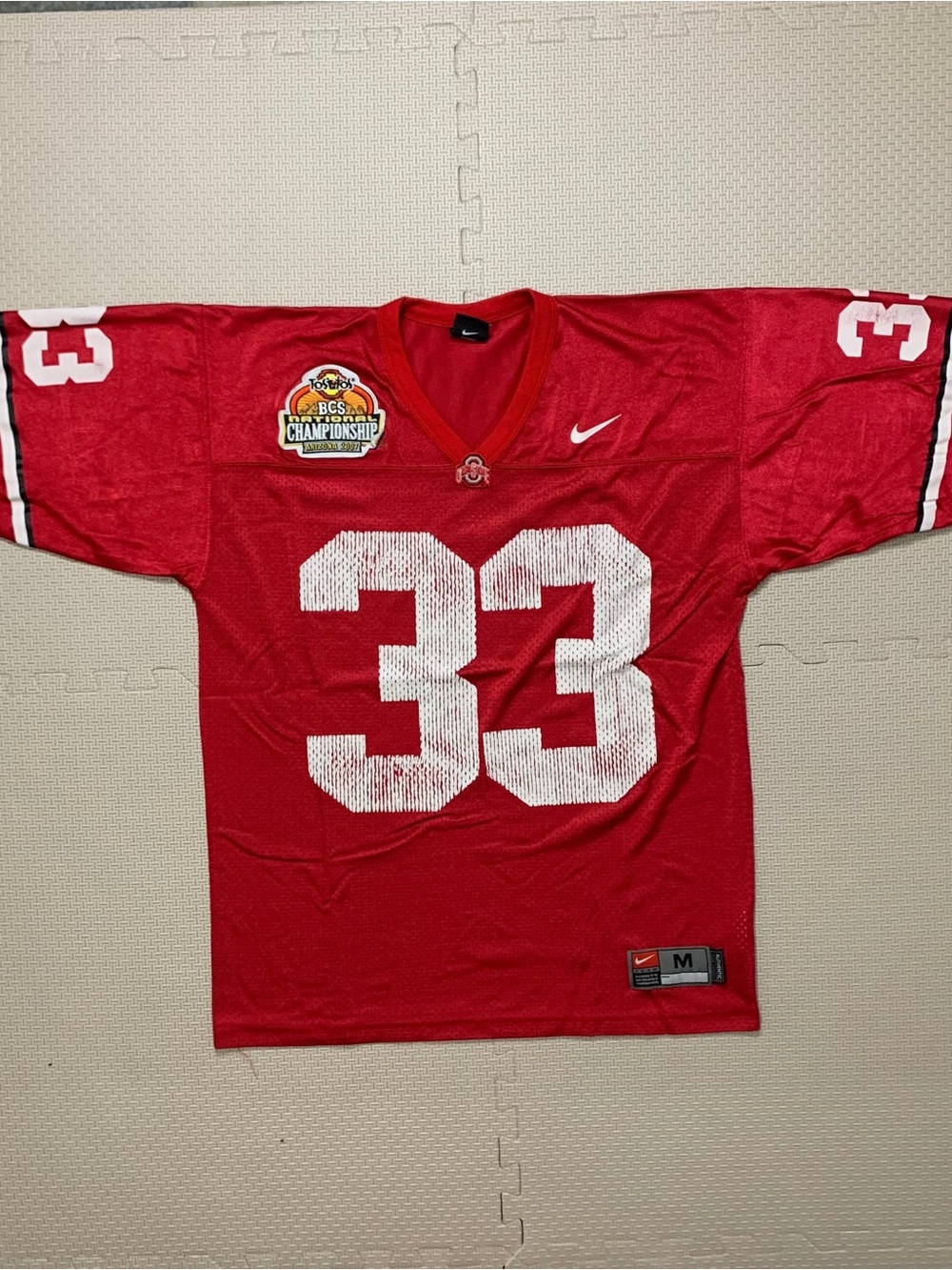 Nike Ohio State Buckeye Jersey #33 Red White size Medium